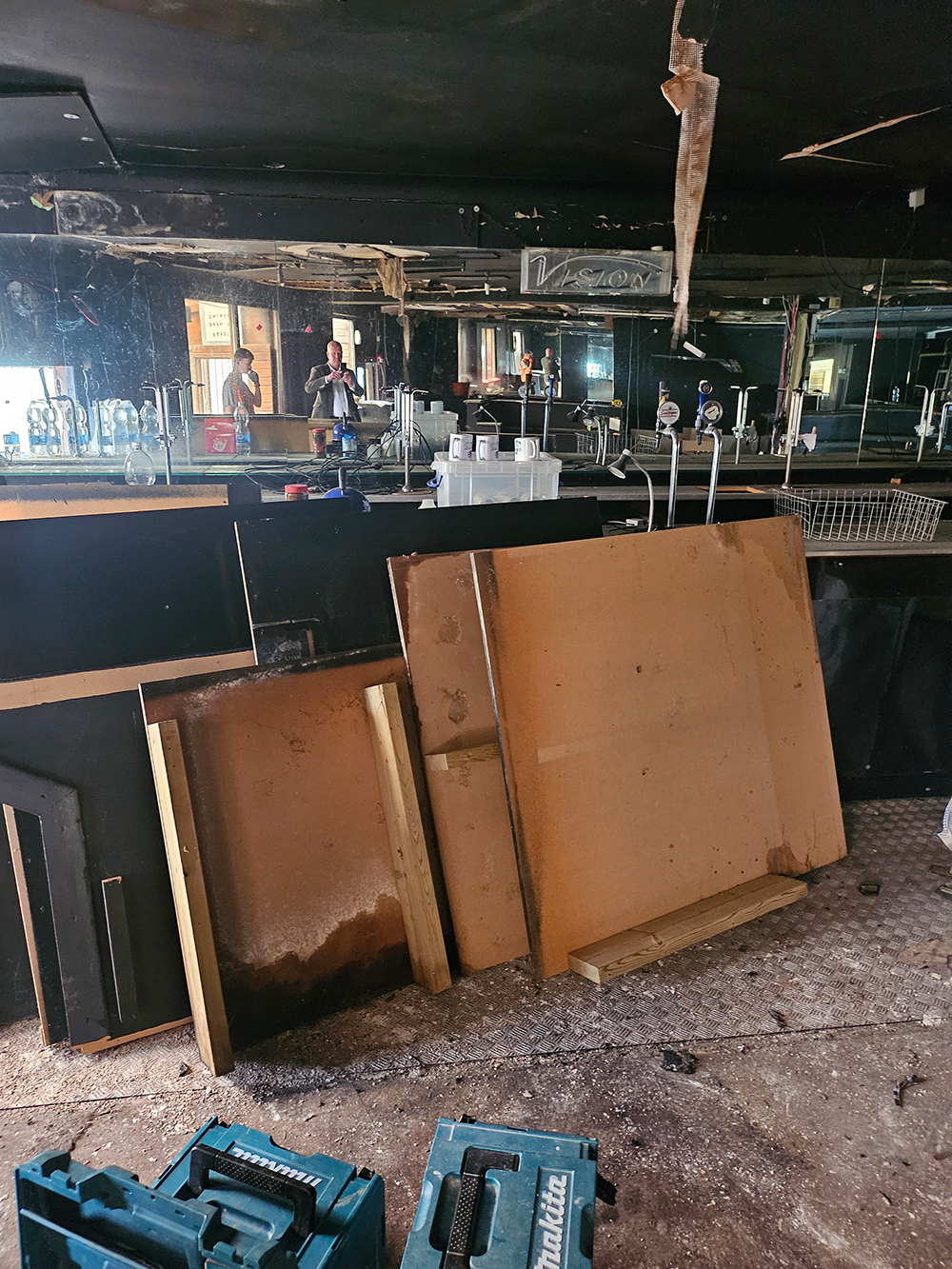 The bar in the top floor shortly prior to removal at Hartleys Goole